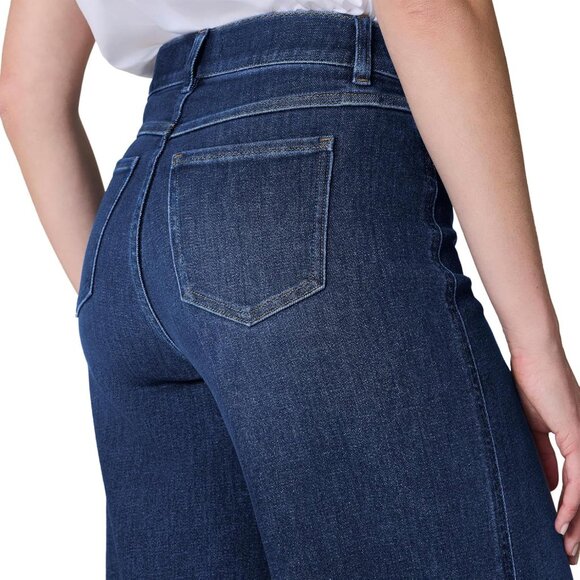 Wide Leg Jeans Womens Stretch Denim High Rise TummyTamer Body Flattering - Picture 5 of 5